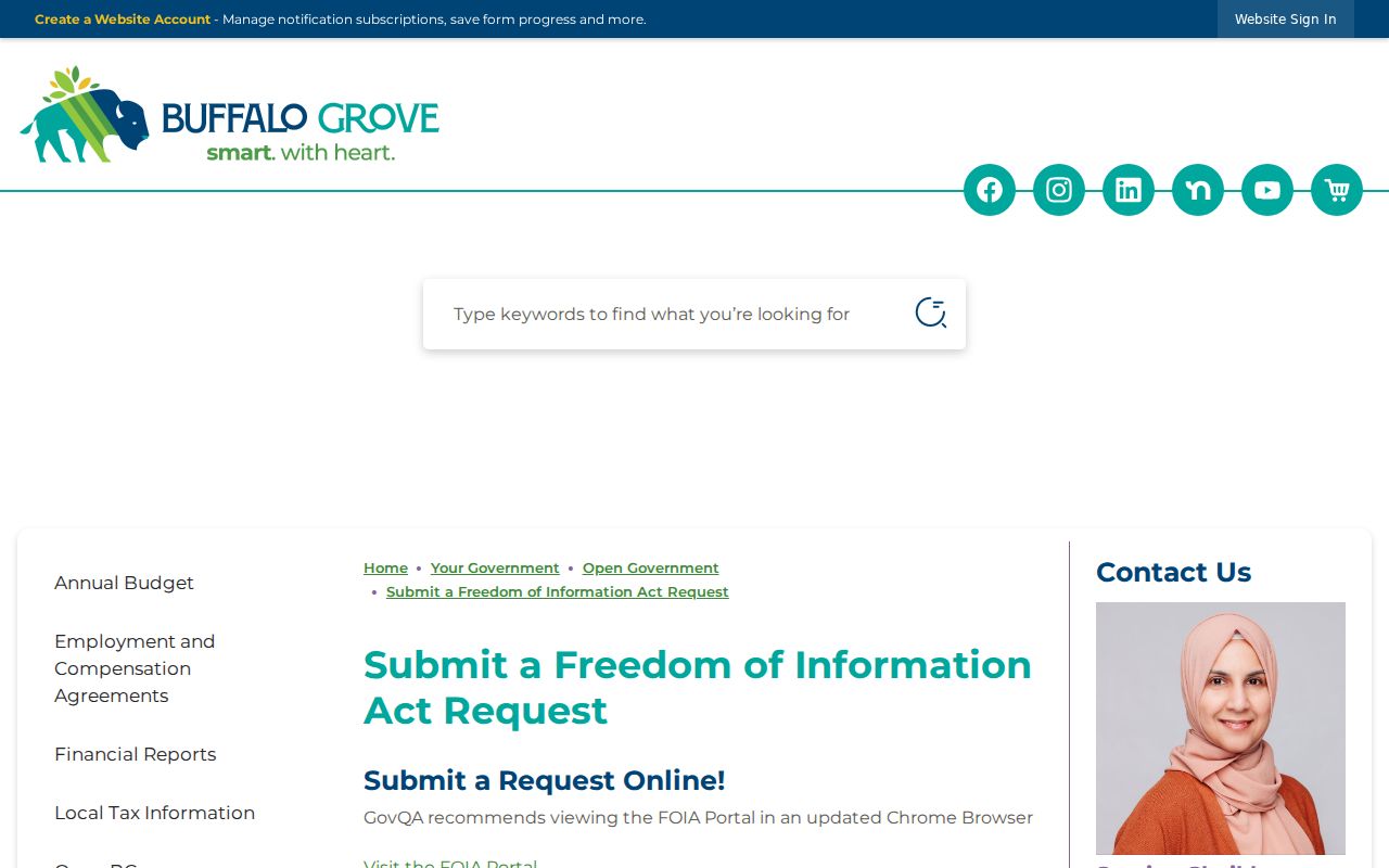 Buffalo Grove FOIA and public document request page