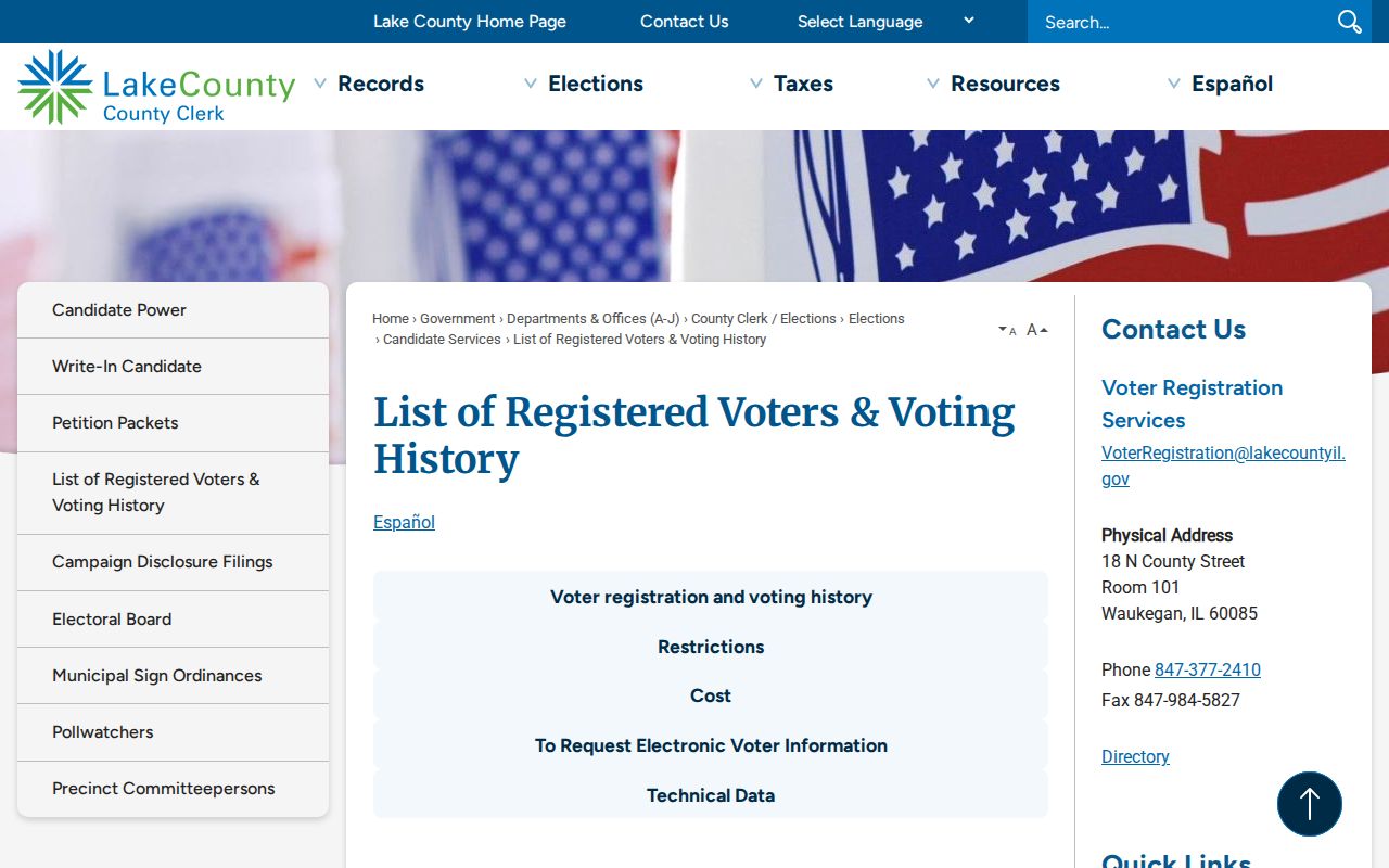 Lake County registered voter data access and use rules