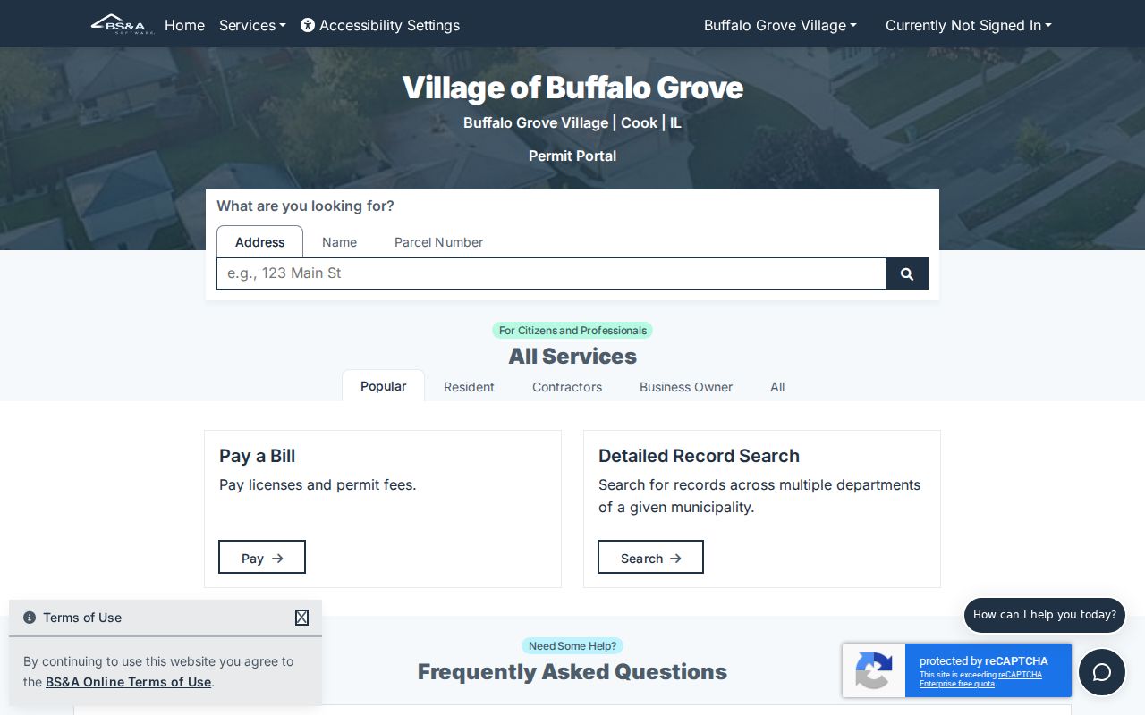 Buffalo Grove street directory permit address search
