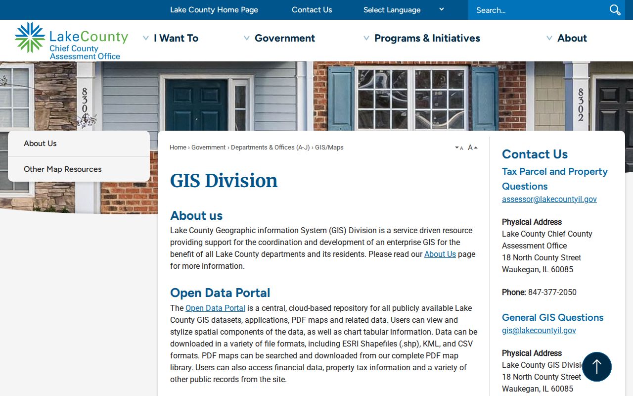 Buffalo Grove street directory Lake County GIS maps