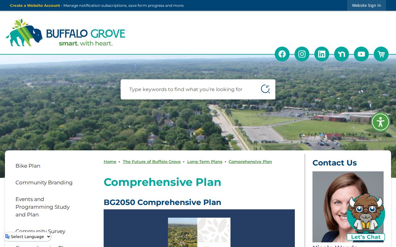 Buffalo Grove BG2050 comprehensive plan page used with current boundary research